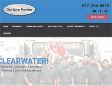 Tablet Screenshot of clearwaterplumber.com